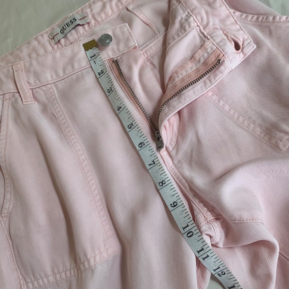 GUESS Women's Pink Tencel Cuffed Ankle Zip Leg Bowie Cargo Chino Pants Size 27 - Picture 7 of 10
